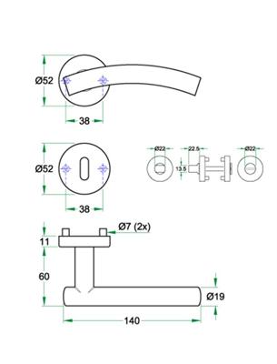 Krukgarn SIPO rvs mat WC 8mm