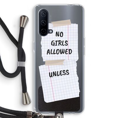 No Girls Allowed Unless: OnePlus Nord CE 5G Transparant Hoesje met koord
