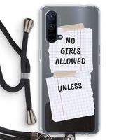 No Girls Allowed Unless: OnePlus Nord CE 5G Transparant Hoesje met koord