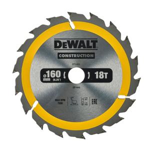 DeWALT Cirkelzaagblad voor Hout | Construction | Ø 160mm Asgat 20mm 18T - DT1931-QZ