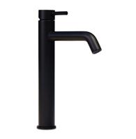 Wastafelkraan Blue Label Brondby XL | Opbouw | Mengkraan | Hoog model | 1-hendel | Rond | Mat zwart