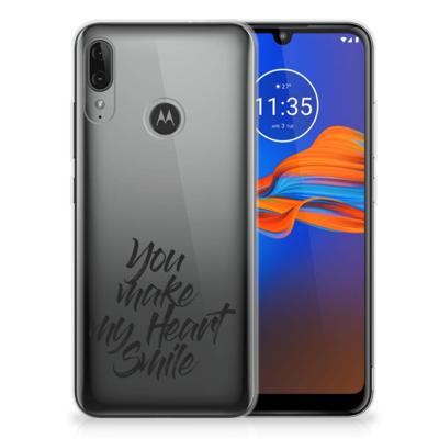 Motorola Moto E6 Plus | Siliconen hoesje | met naam Heart Smile Motorola Moto E6 Plus | Siliconen hoesje | met naam Heart Smile