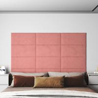 Wandpanelen 12 st 2,16 m² 60x30 cm fluweel roze - thumbnail