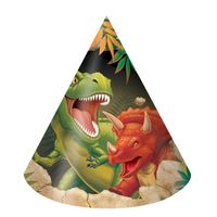 Dinosaurus feesthoedjes voor kinderen 16 stuks