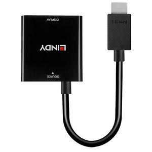 Lindy 38291 video kabel adapter 0,1 m HDMI Type A (Standaard) VGA (D-Sub) Zwart