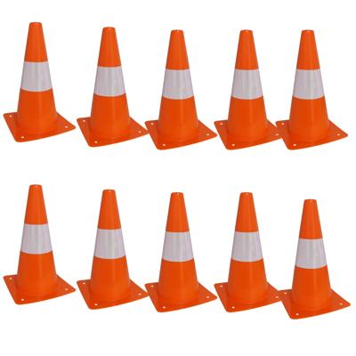 Benson Sport en of veiligheids pionnen - 10x stuks - oranje/wit - kunststof - 17 x 30 cm - training Benson Sport en of veiligheids pionnen - 10x stuks - oranje/wit - kunststof - 17 x 30 cm - training