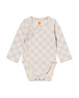 HEMA Newborn meegroei overslagromper rib blokken lichtgrijs (lichtgrijs)