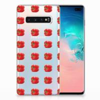 Samsung Galaxy S10 Plus | Siliconen Case | Paprika Red