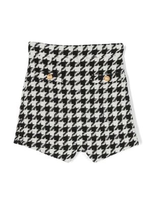 Balmain Kids short en maille à motif pied-de-poule - Noir