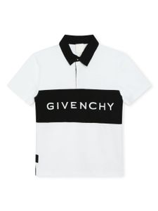 Givenchy Kids polo bicolore à logo brodé - Blanc