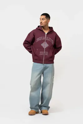 Equalité Isa Oversized Full Zip Hoodie Heren Donkerrood - Maat XL - Kleur: Donkerrood | Soccerfanshop Equalité Isa Oversized Full Zip Hoodie Heren Donkerrood - Maat XL - Kleur: Donkerrood | Soccerfanshop