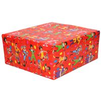 3x Rollen inpakpapier/cadeaupapier Club van Sinterklaas rood 200 x 70 cm - thumbnail
