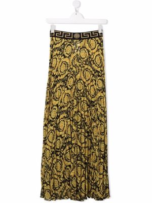 Versace jupe plissée à imprimé baroque - Noir