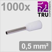 TRU COMPONENTS TC-13377192 Adereindhulzen 0.5 mm² Deels geïsoleerd Wit 1000 stuk(s)