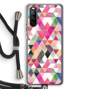 Gekleurde driehoekjes: Sony Sony Xperia 10 III Transparant Hoesje met koord
