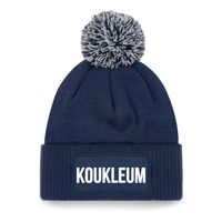 Koukleum muts met pompon unisex one size - Navy - thumbnail