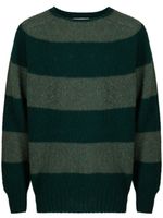 YMC Suedehead striped wool jumper - Vert - thumbnail