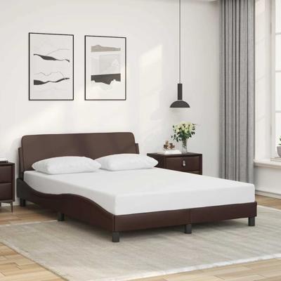 Bedframe "Dover" kunstleer bruin 140x190 cm