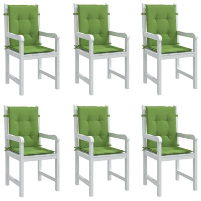 VidaXL Stoelkussens 6 st lage rug 100x50x4 cm stof gemêleerd groen