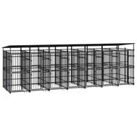 Hondenkennel met dak 12,9 m² staal