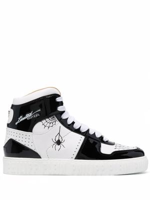 Philipp Plein baskets montantes en cuir - Blanc