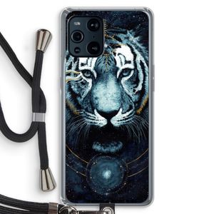 Darkness Tiger: Oppo Find X3 Transparant Hoesje met koord
