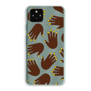 Hands dark: Google Pixel 5a 5G Transparant Hoesje