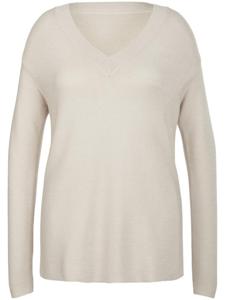 Trui V-hals en lange mouwen Van Anna Aura beige