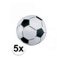 5x Opblaasbare voetballen strandbal - thumbnail