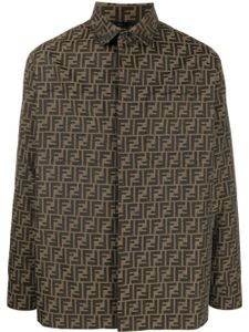 FENDI surchemise à motif monogrammé - Marron