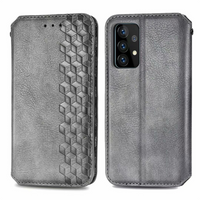 Samsung Galaxy A52 hoesje - Bookcase - Pasjeshouder - Portemonnee - Diamantpatroon - Kunstleer - Grijs - thumbnail