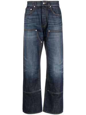 Palm Angels jean droit Slip à logo brodé - Bleu