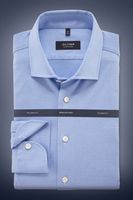 OLYMP SIGNATURE Tailored Fit Jersey shirt blauw, Effen