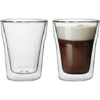 Florina malachit dubbelwandige koffieglazen of theeglazen 240 ML- Set van 2 - Gehard glas - thumbnail