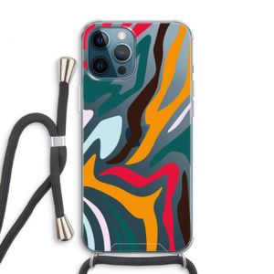 Colored Zebra: iPhone 12 Pro Max Transparant Hoesje met koord