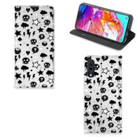 Mobiel BookCase Samsung Galaxy A70 Silver Punk