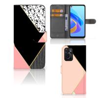 OPPO A76 | A96 | Book Case | Zwart Roze Vormen