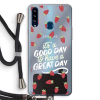 Don't forget to have a great day: Samsung Galaxy A20s Transparant Hoesje met koord