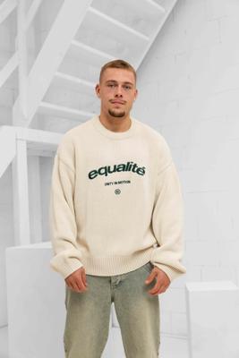 Equalité Celeste Knit Sweater Heren Gebroken Wit - Maat S - Kleur: DonkergroenGebroken Wit | Soccerfanshop