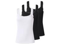 esmara Set van 3 dames hemden (Zwart/wit, M (40/42))