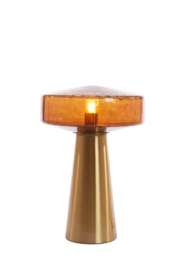 Light & Living TafellampPleat goud met bruin Ø 30cm - 1882164
