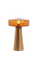 Light & Living TafellampPleat goud met bruin Ø 30cm - 1882164