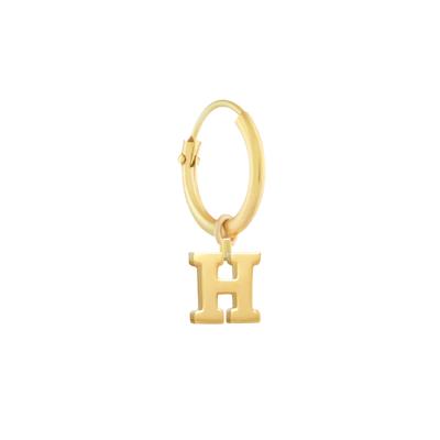 Minimalistische letter oorbel - 14K GOUD - Goud - H