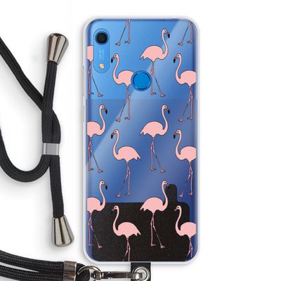 Anything Flamingoes: Huawei Y6s Transparant Hoesje met koord