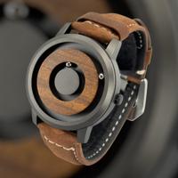 Limited Edition: TimberWood Orbit™ - Magnetisch Unisex Leren Horloge