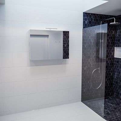 Spiegelkast Vico Cube | 100x70 cm | 2 Deuren | Zonder verlichting | Marmerlook