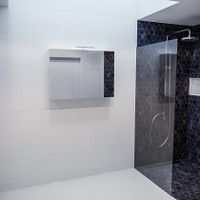 Spiegelkast Vico Cube | 100x70 cm | 2 Deuren | Zonder verlichting | Marmerlook