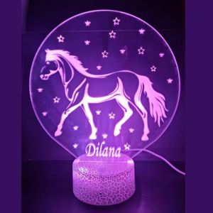 3D LED LAMP - PAARD MET STERREN - Ontwerp-zelf.nl