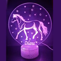 3D LED LAMP - PAARD MET STERREN