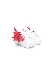 DSQUARED2 KIDS baskets en cuir à patch logo - Blanc